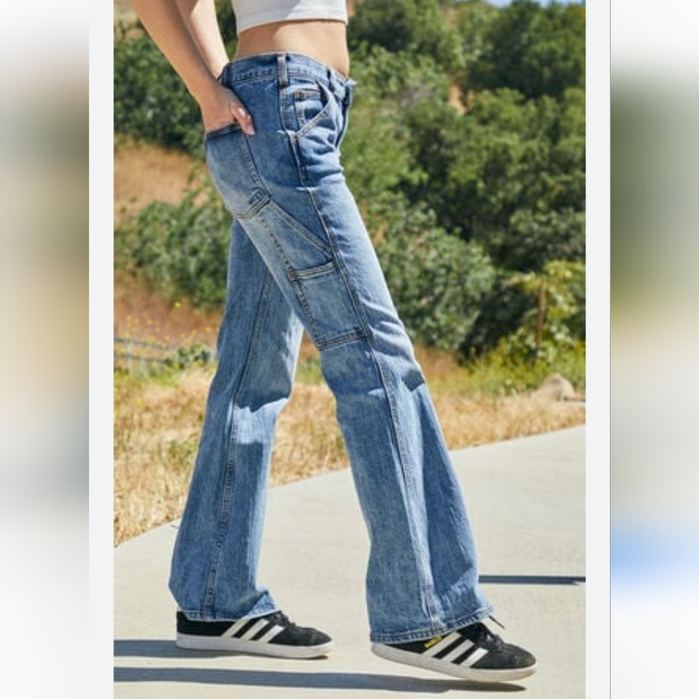 PACSUN John Galt Medium Blue Natalia Low-rise Carpenter Jeans Size Small